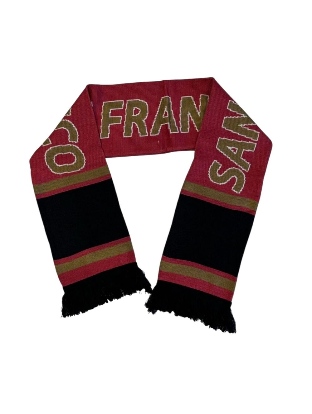 San Francisco Scarf Red and Black Scarf with Fringe